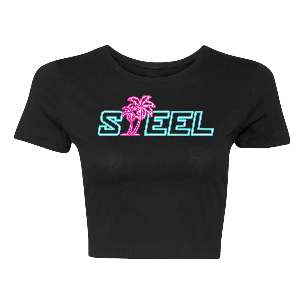 Miami Lights STEEL Crop Top