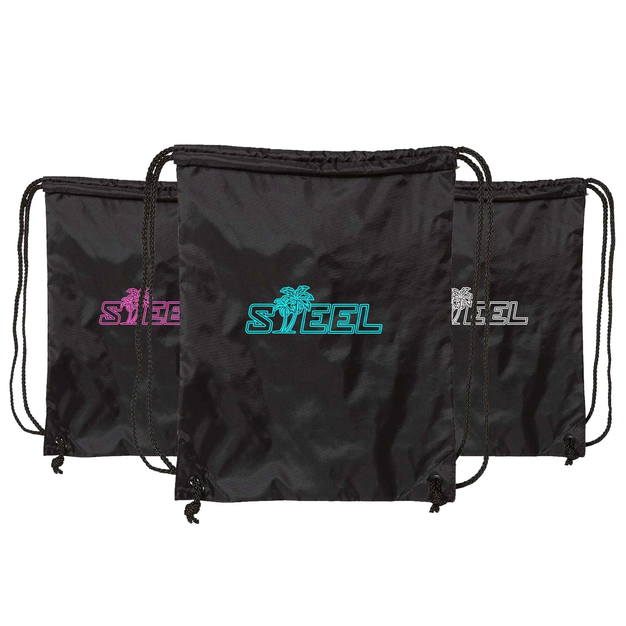 Miami Lights STEEL Drawstring Bag - Image 4