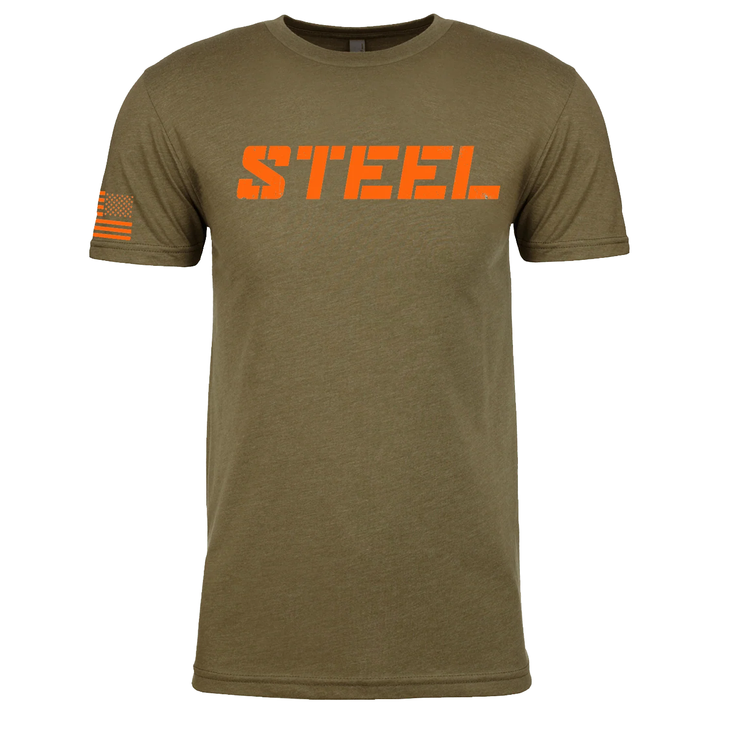 Military Green with Orange Stars & Stripes