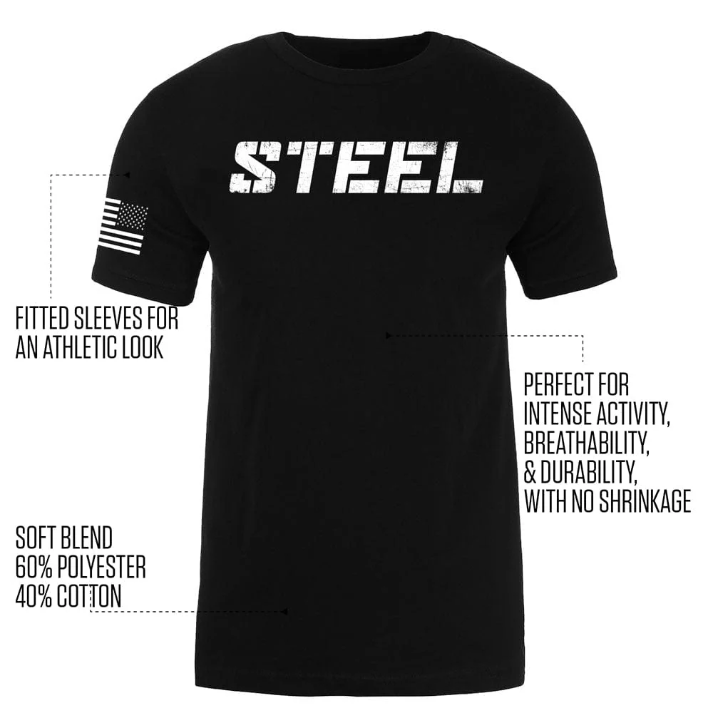 STEEL Black w/ Stars & Stripes Performance T-Shirt - Image 3