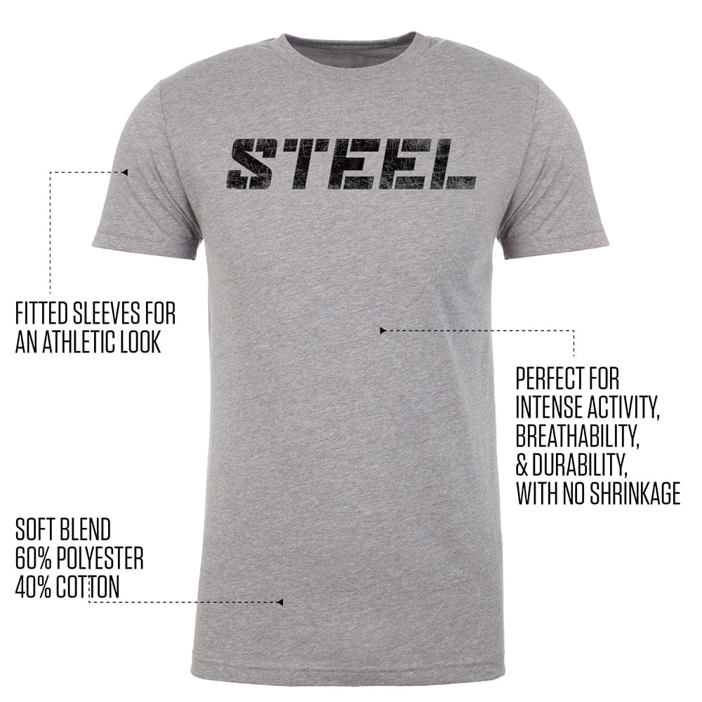 STEEL Athletic Heather Gray Performance T-Shirt - Image 2