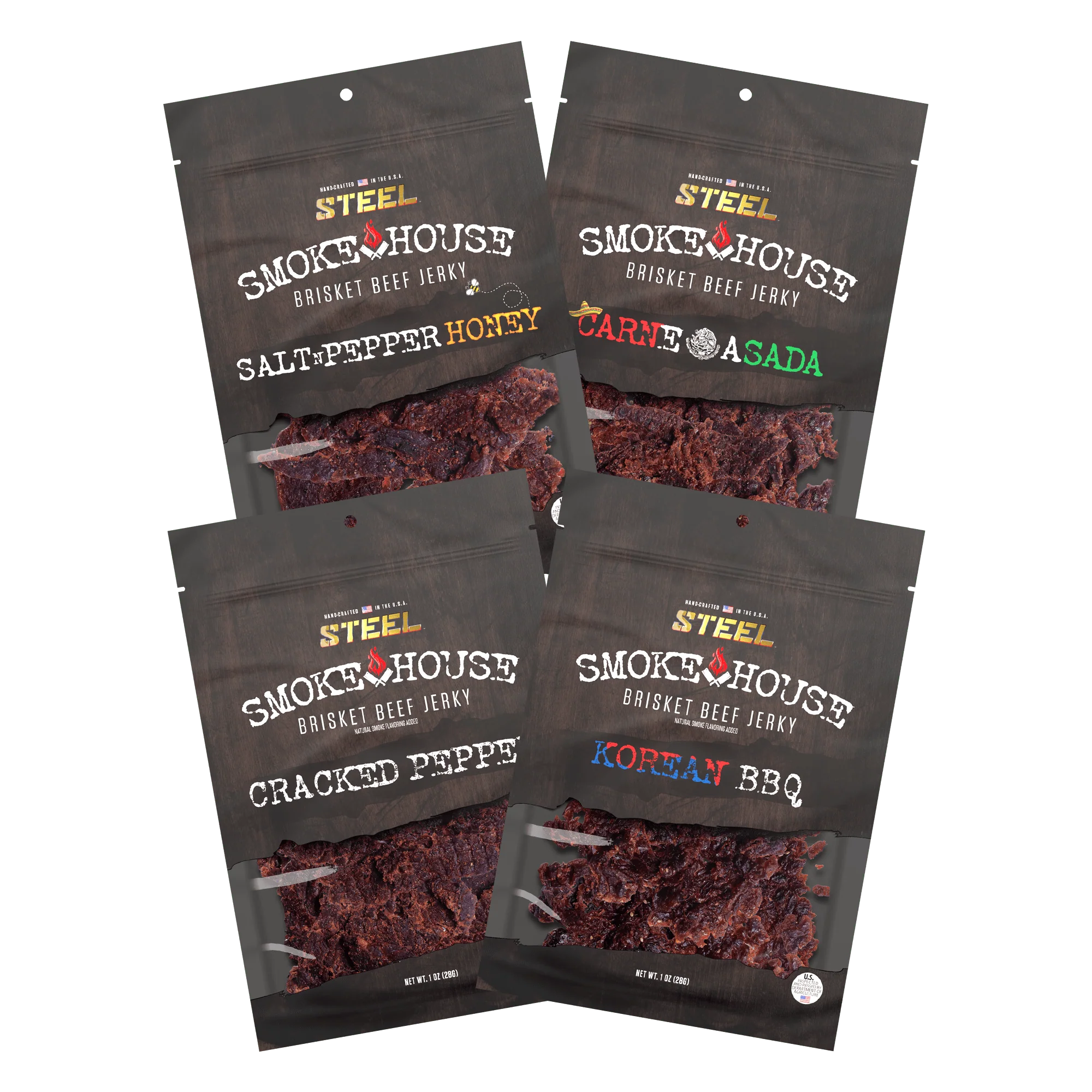 1 oz. Steel Smokehouse Brisket Beef Jerky Variety Pack